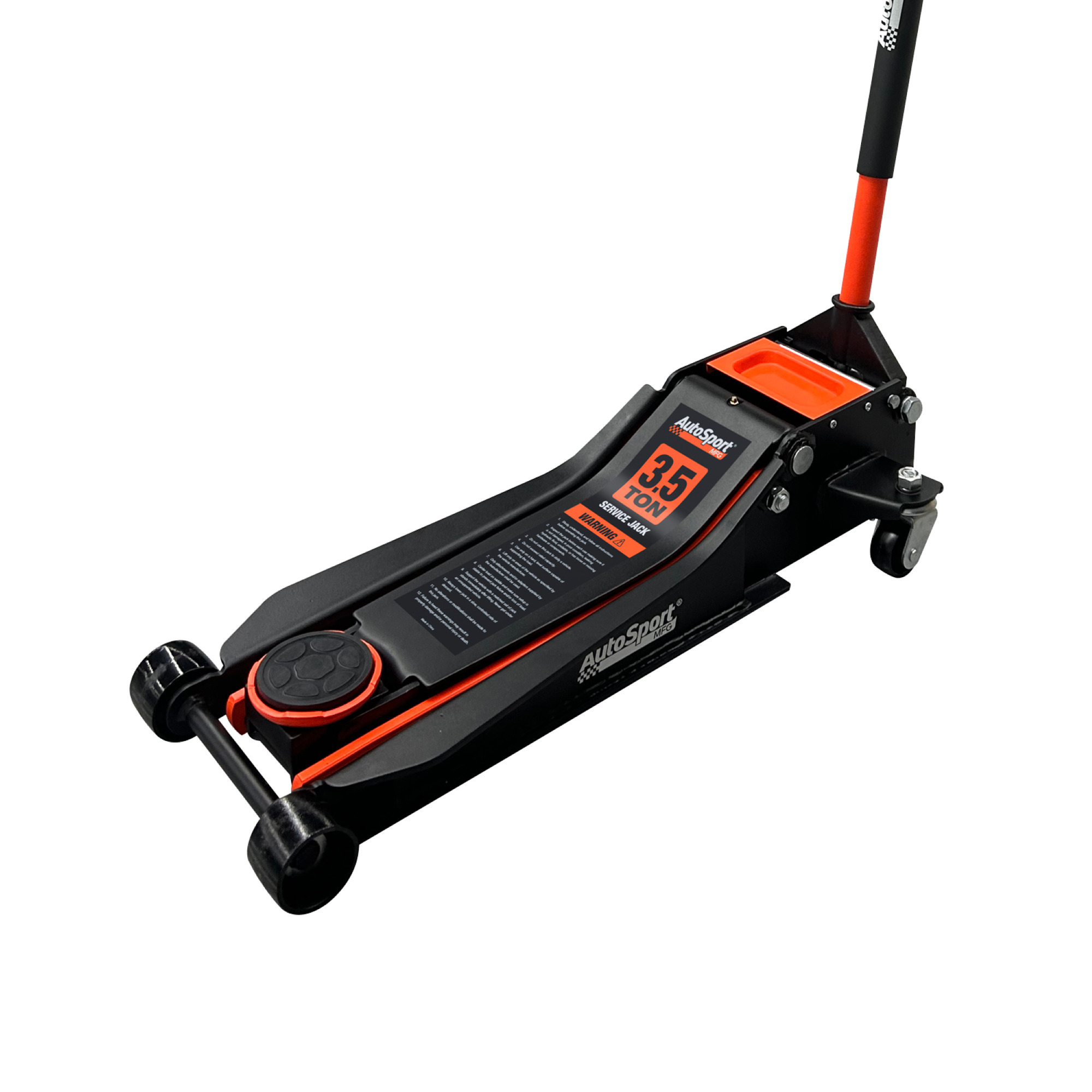 AutoSport Extra Long & Extra Low Floor Jack — 3.5 Ton Capacity, 3 1/8in. Low Height, 19 3/4in. High Height, Double Pump Design, 85.8 lbs, Model# ASM56135
